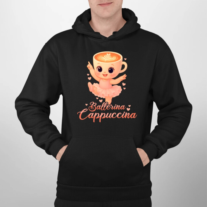 Ballerina Cappuccina Baby V2 - Italian Brainrot - balerína šálka  - pánska mikina s potlačou