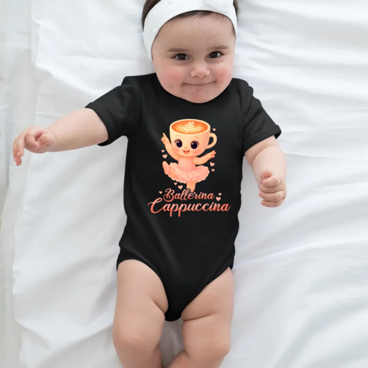 Ballerina Cappuccina Baby V2 - Italian Brainrot - balerína šálka  - body s potlačou