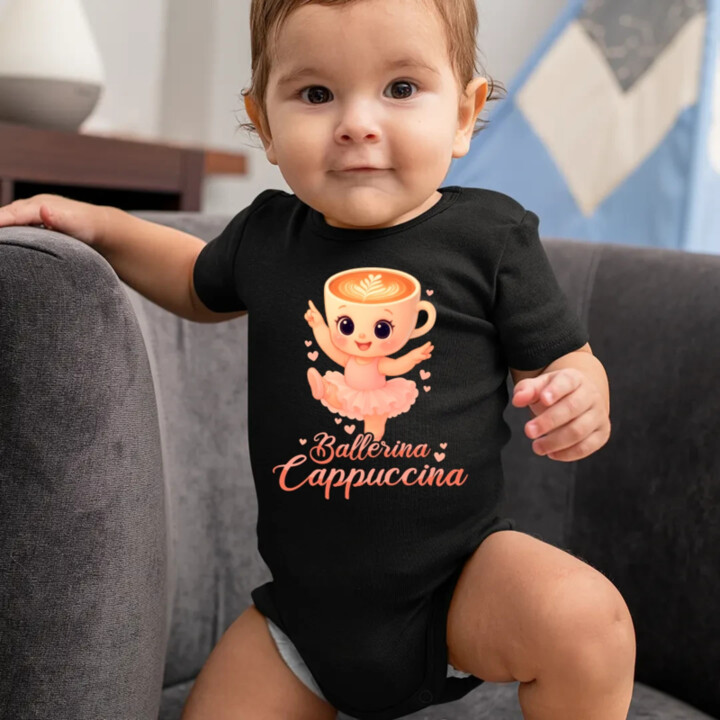 Ballerina Cappuccina Baby V2 - Italian Brainrot - balerína šálka  - body s potlačou