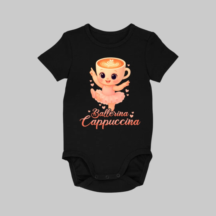 Ballerina Cappuccina Baby V2 - Italian Brainrot - balerína šálka  - body s potlačou