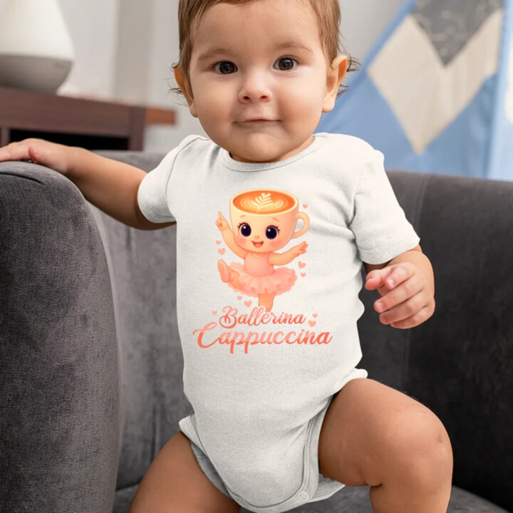 Ballerina Cappuccina Baby V2 - Italian Brainrot - balerína šálka  - body s potlačou