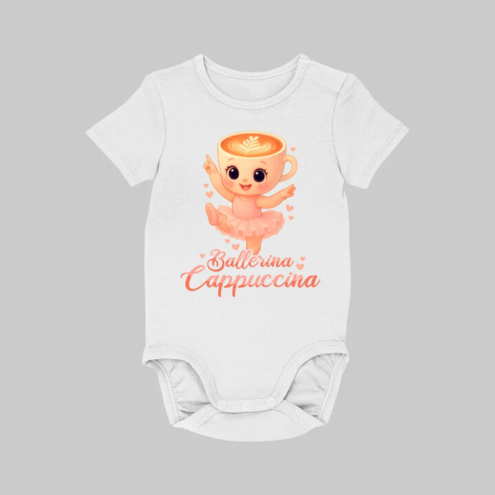 Ballerina Cappuccina Baby V2 - Italian Brainrot - balerína šálka  - body s potlačou