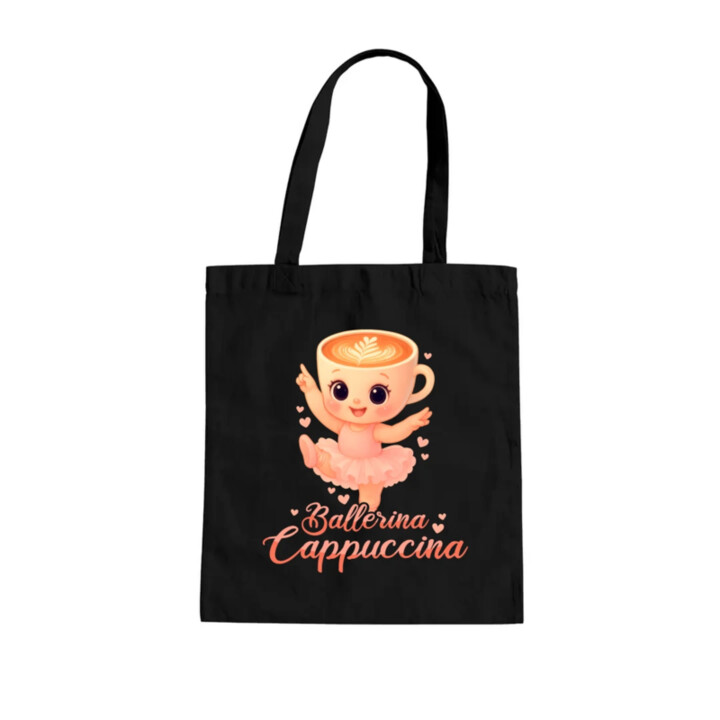 Ballerina Cappuccina Baby V2 - Italian Brainrot - balerína šálka - taška s potlačou