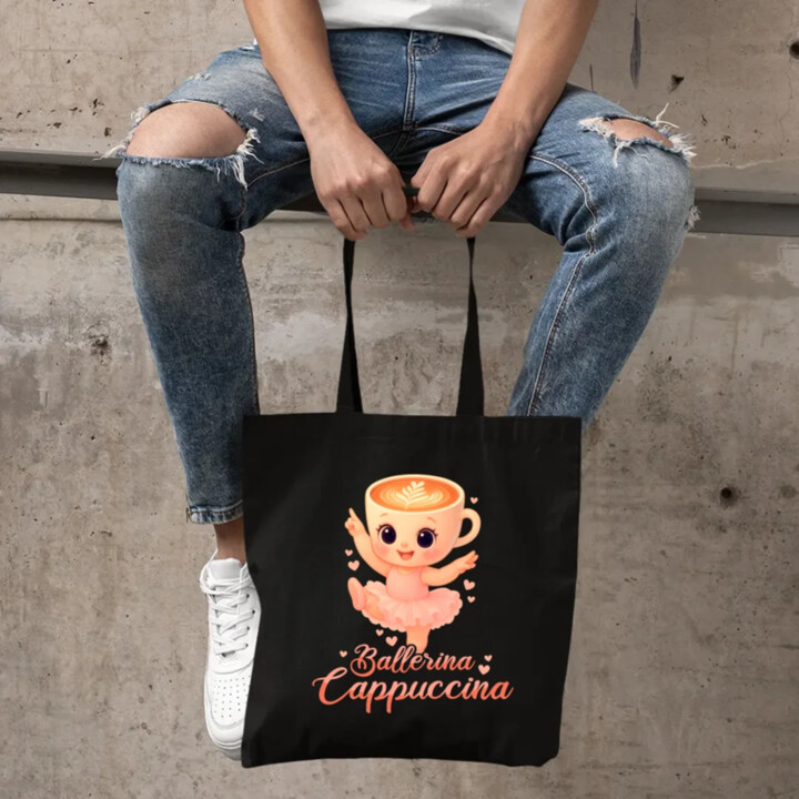 Ballerina Cappuccina Baby V2 - Italian Brainrot - balerína šálka - taška s potlačou