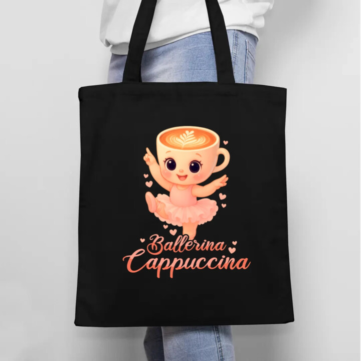 Ballerina Cappuccina Baby V2 - Italian Brainrot - balerína šálka - taška s potlačou
