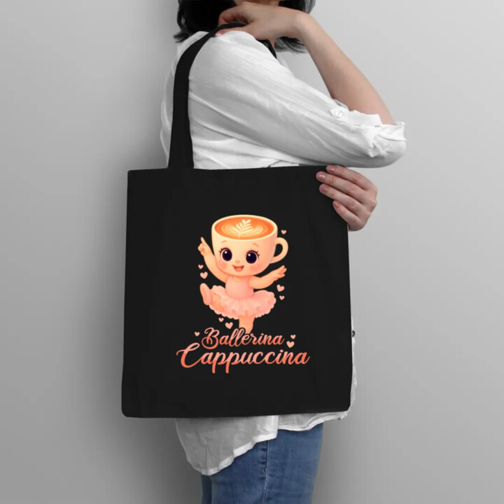 Ballerina Cappuccina Baby V2 - Italian Brainrot - balerína šálka - taška s potlačou