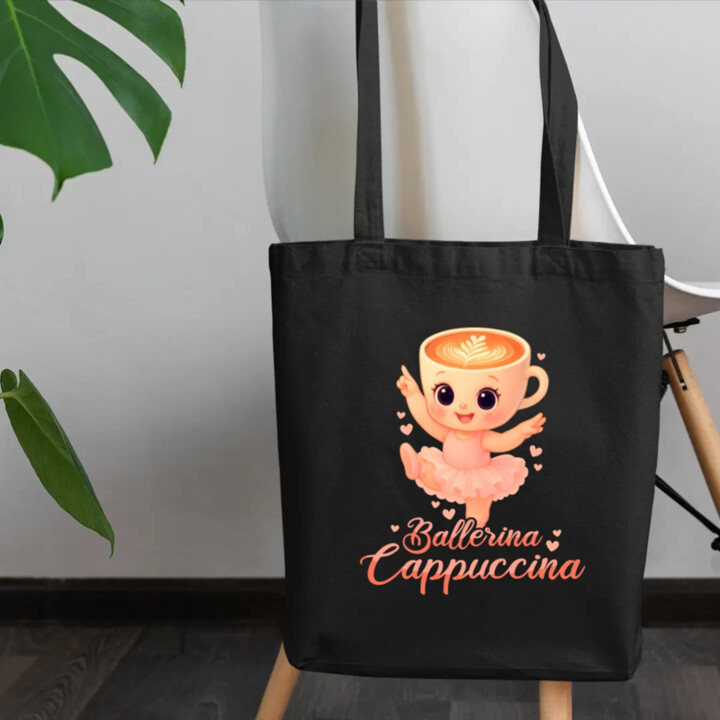 Ballerina Cappuccina Baby V2 - Italian Brainrot - balerína šálka - taška s potlačou
