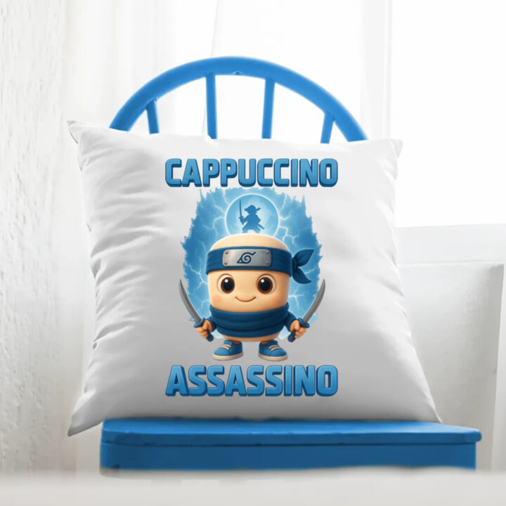 Cappuccino Assassino Baby - Italian Brainrot - ninja kelímok - vankúš s potlačou