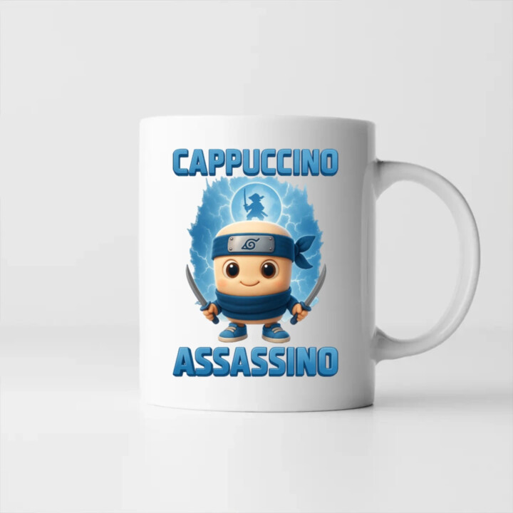 Cappuccino Assassino Baby - Italian Brainrot - ninja kelímok - keramický hrnček s potlačou