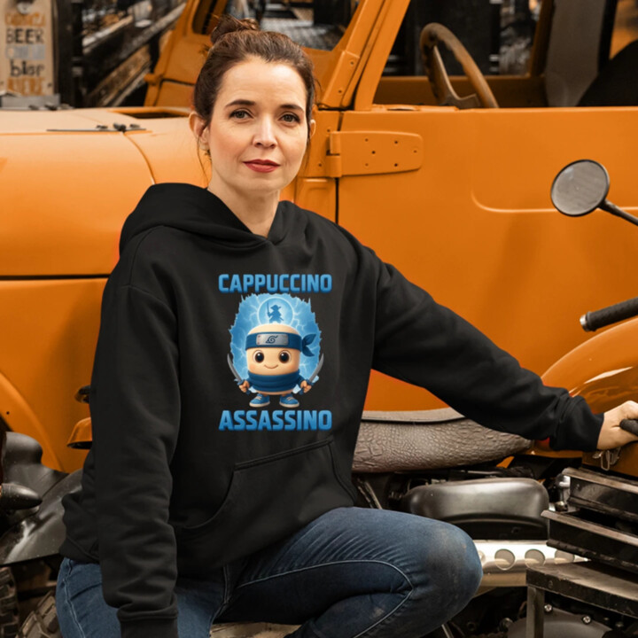 Cappuccino Assassino Baby - Italian Brainrot - ninja kelímok  - dámska mikina s potlačou