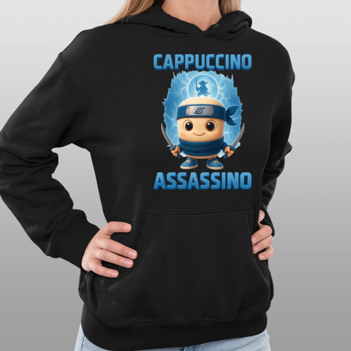 Cappuccino Assassino Baby - Italian Brainrot - ninja kelímok  - dámska mikina s potlačou