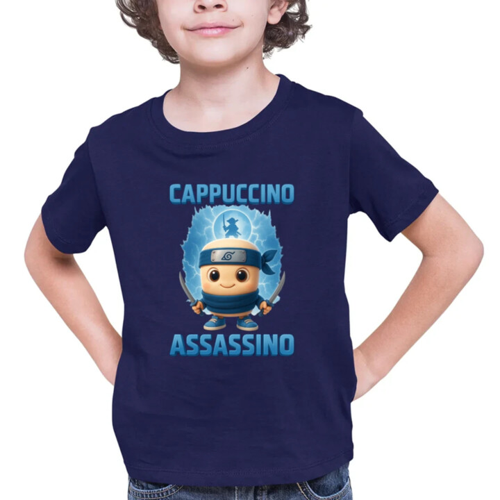 Cappuccino Assassino Baby - Italian Brainrot - ninja kelímok - detské tričko s potlačou