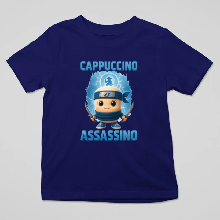 Cappuccino Assassino Baby - Italian Brainrot - ninja kelímok - detské tričko s potlačou