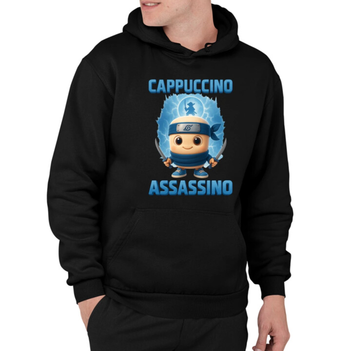 Cappuccino Assassino Baby - Italian Brainrot - ninja kelímok  - pánska mikina s potlačou