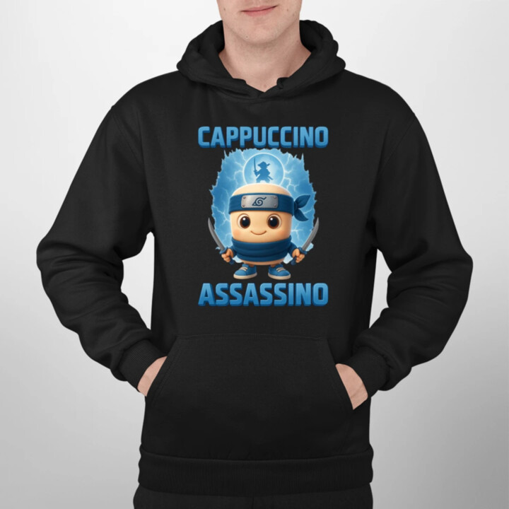 Cappuccino Assassino Baby - Italian Brainrot - ninja kelímok  - pánska mikina s potlačou