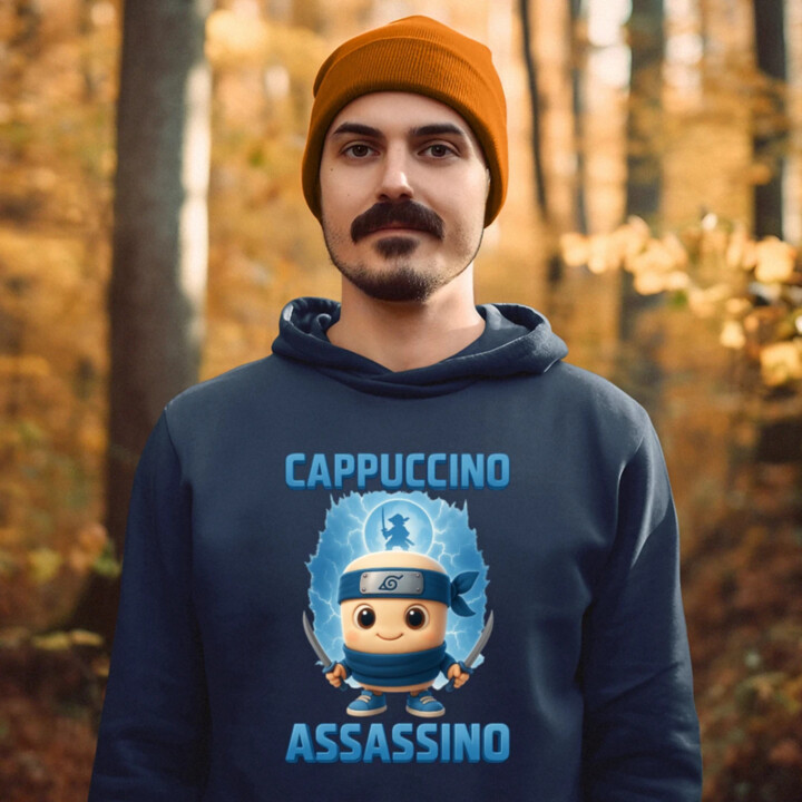Cappuccino Assassino Baby - Italian Brainrot - ninja kelímok  - pánska mikina s potlačou
