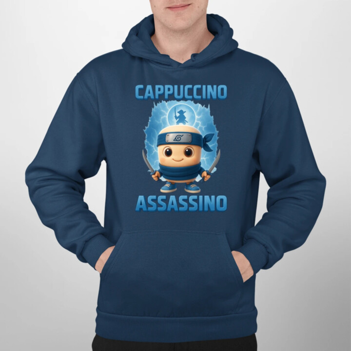 Cappuccino Assassino Baby - Italian Brainrot - ninja kelímok  - pánska mikina s potlačou
