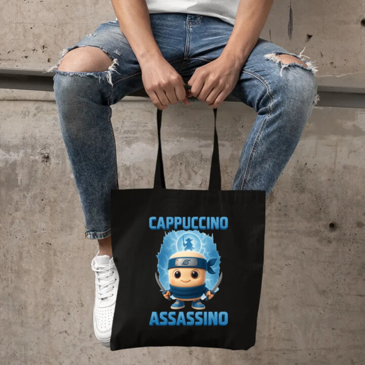 Cappuccino Assassino Baby - Italian Brainrot - ninja kelímok - taška s potlačou