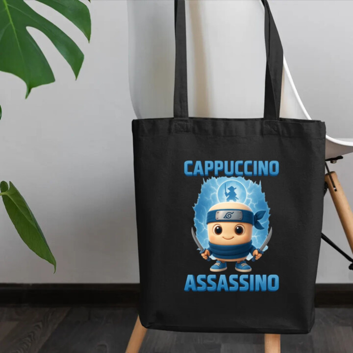 Cappuccino Assassino Baby - Italian Brainrot - ninja kelímok - taška s potlačou