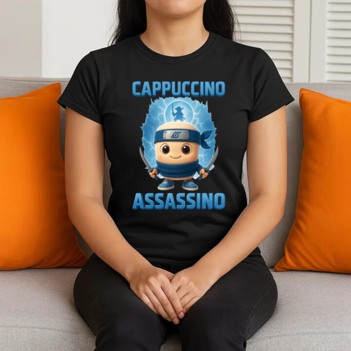 Cappuccino Assassino Baby - Italian Brainrot - ninja kelímok - dámske tričko s potlačou