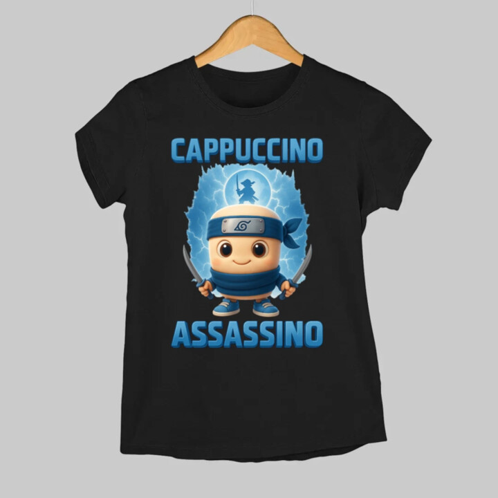 Cappuccino Assassino Baby - Italian Brainrot - ninja kelímok - dámske tričko s potlačou