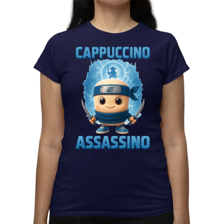 Cappuccino Assassino Baby - Italian Brainrot - ninja kelímok - dámske tričko s potlačou