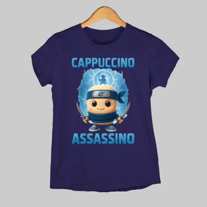 Cappuccino Assassino Baby - Italian Brainrot - ninja kelímok - dámske tričko s potlačou
