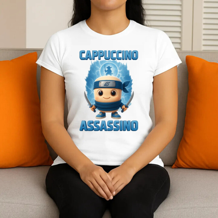 Cappuccino Assassino Baby - Italian Brainrot - ninja kelímok - dámske tričko s potlačou