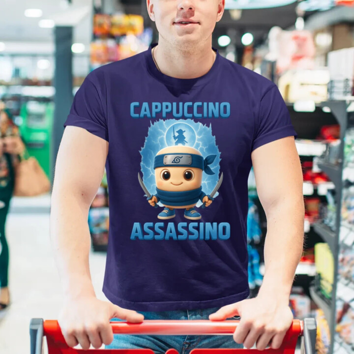 Cappuccino Assassino Baby - Italian Brainrot - ninja kelímok - pánske tričko s potlačou