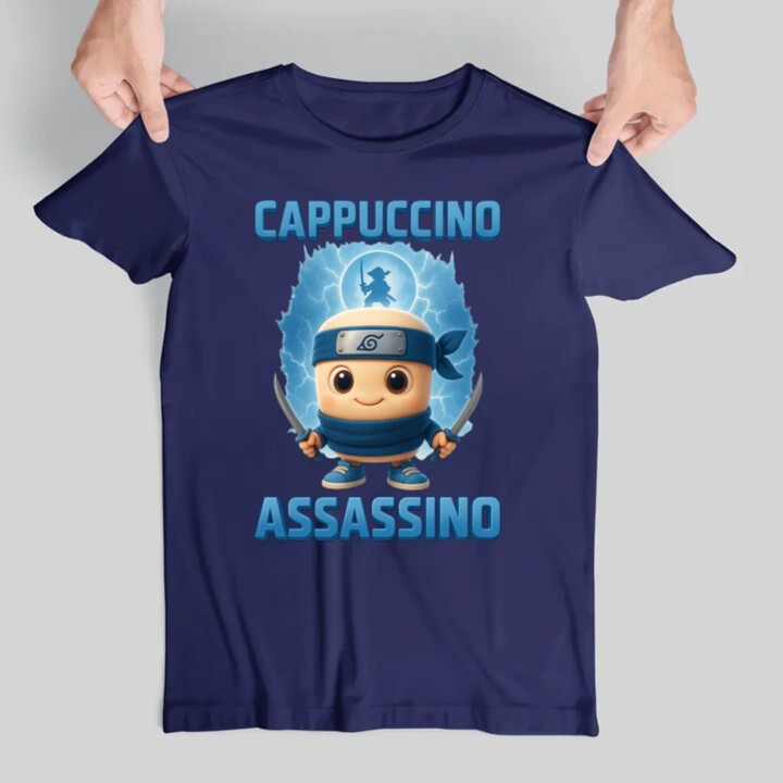 Cappuccino Assassino Baby - Italian Brainrot - ninja kelímok - pánske tričko s potlačou