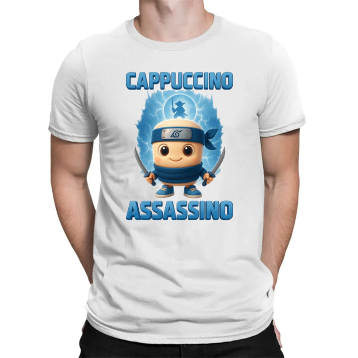 Cappuccino Assassino Baby - Italian Brainrot - ninja kelímok - pánske tričko s potlačou