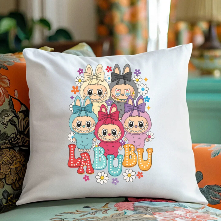 Bábiky Bubu - rôzne farby - vankúš s potlačou pro fanoušky Labubu
