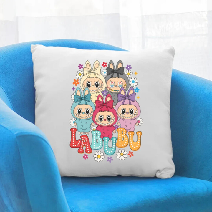 Bábiky Bubu - rôzne farby - vankúš s potlačou pro fanoušky Labubu