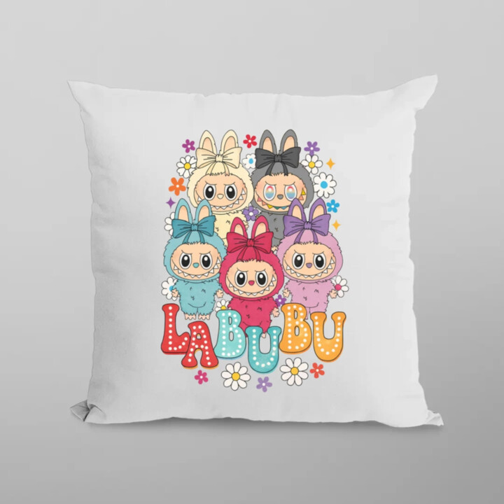 Bábiky Bubu - rôzne farby - vankúš s potlačou pro fanoušky Labubu