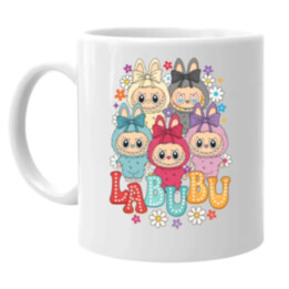 Bábiky Bubu - rôzne farby - keramický hrnček s potlačou pro fanoušky Labubu