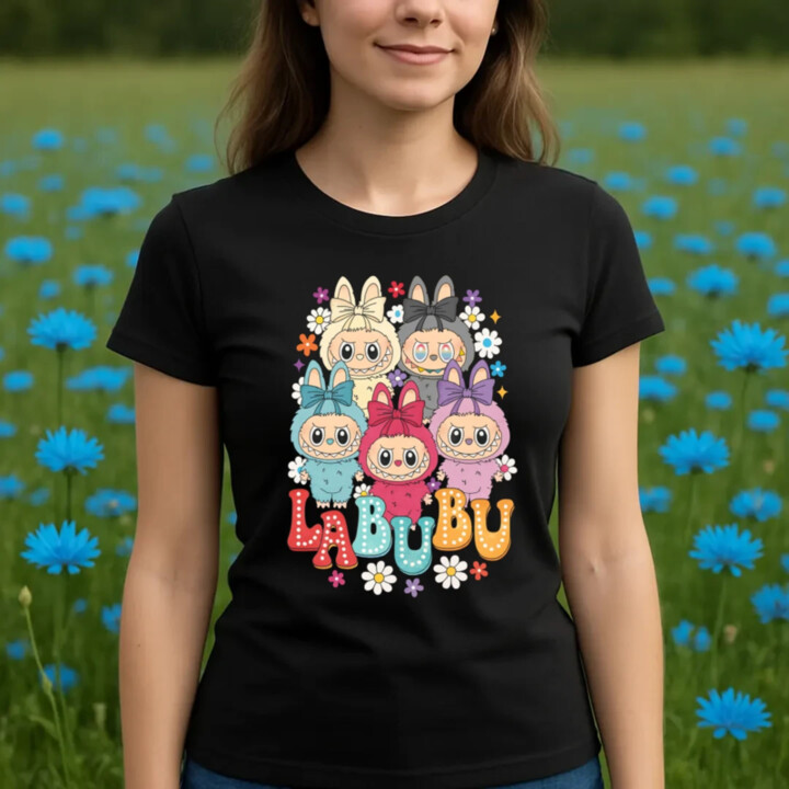Bábiky Bubu - rôzne farby - dámske tričko s potlačou pro fanoušky Labubu
