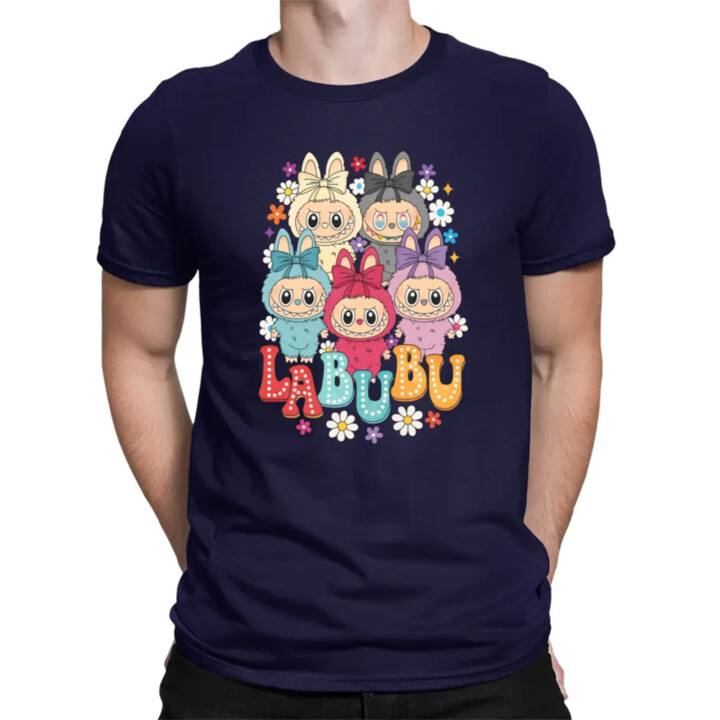Bábiky Bubu - rôzne farby - pánske tričko s potlačou pro fanoušky Labubu