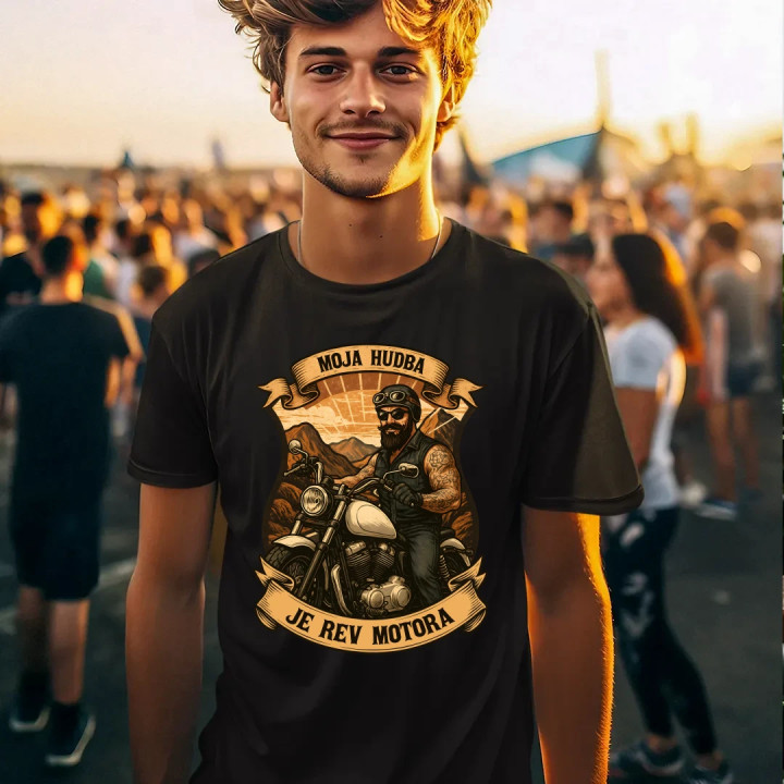 Moja hudba je rev motora V2 - pánske tričko s potlačou