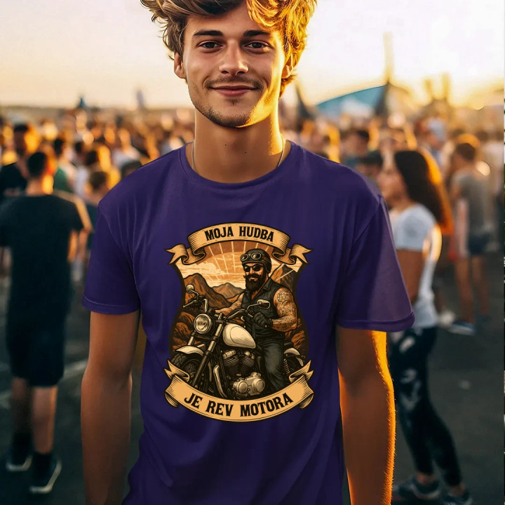 Moja hudba je rev motora V2 - pánske tričko s potlačou