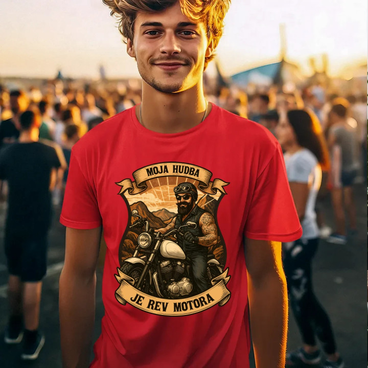 Moja hudba je rev motora V2 - pánske tričko s potlačou