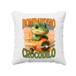 Baby Bombardino Crocodilo - Italian Brainrot - krokodíl bombardér - vankúš s potlačou
