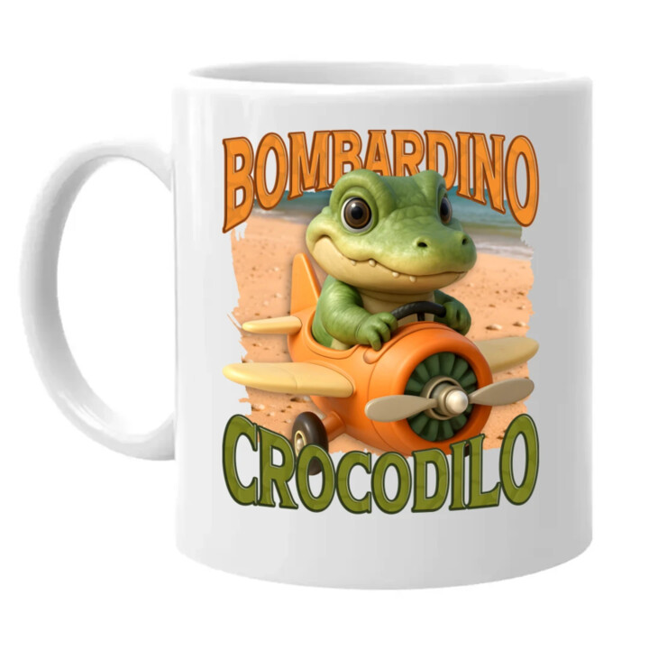 Baby Bombardino Crocodilo - Italian Brainrot - krokodíl bombardér - keramický hrnček s potlačou