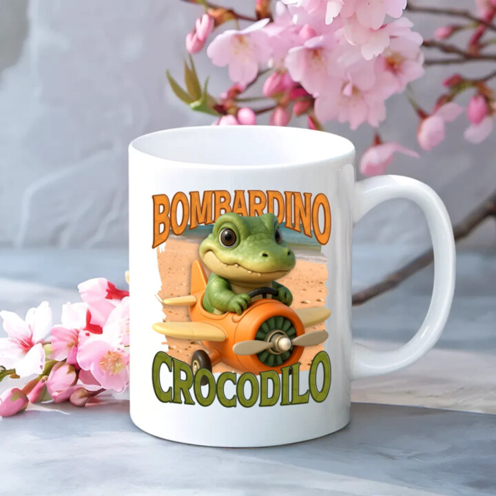 Baby Bombardino Crocodilo - Italian Brainrot - krokodíl bombardér - keramický hrnček s potlačou