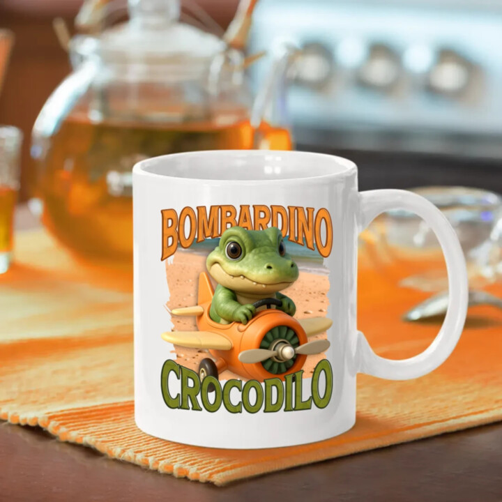 Baby Bombardino Crocodilo - Italian Brainrot - krokodíl bombardér - keramický hrnček s potlačou