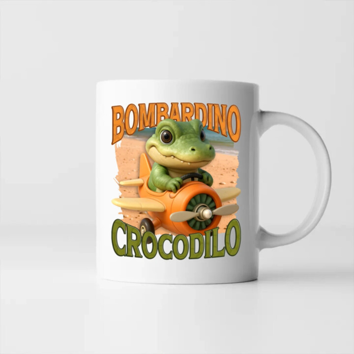 Baby Bombardino Crocodilo - Italian Brainrot - krokodíl bombardér - keramický hrnček s potlačou
