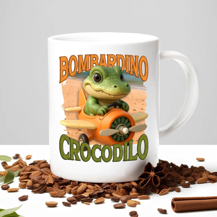 Baby Bombardino Crocodilo - Italian Brainrot - krokodíl bombardér - keramický hrnček s potlačou