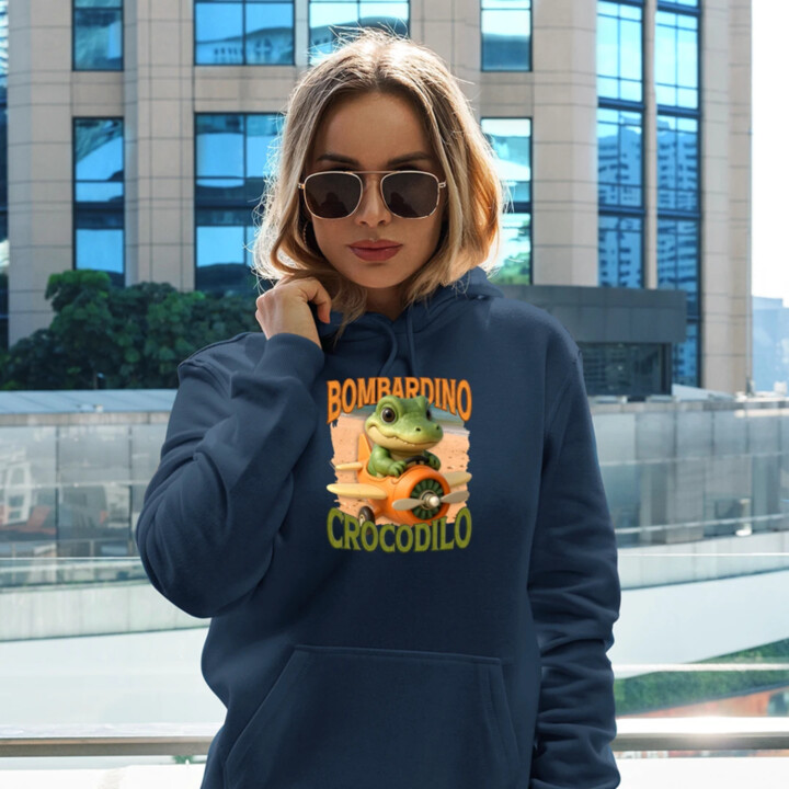 Baby Bombardino Crocodilo - Italian Brainrot - krokodíl bombardér  - dámska mikina s potlačou