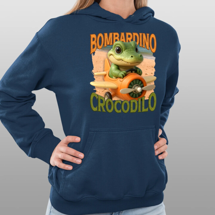 Baby Bombardino Crocodilo - Italian Brainrot - krokodíl bombardér  - dámska mikina s potlačou