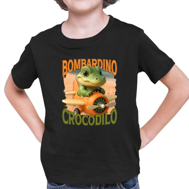 Baby Bombardino Crocodilo - Italian Brainrot - krokodíl bombardér - detské tričko s potlačou