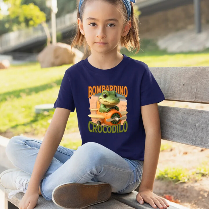 Baby Bombardino Crocodilo - Italian Brainrot - krokodíl bombardér - detské tričko s potlačou